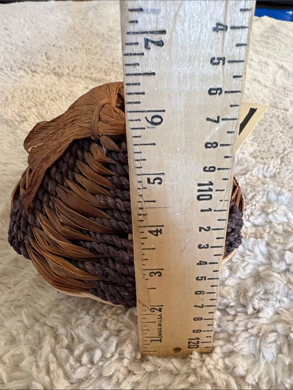 Hawaiian hand woven basket Brown & Dark Purple Decorative Basket